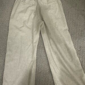 Casual Beige Linen Pants